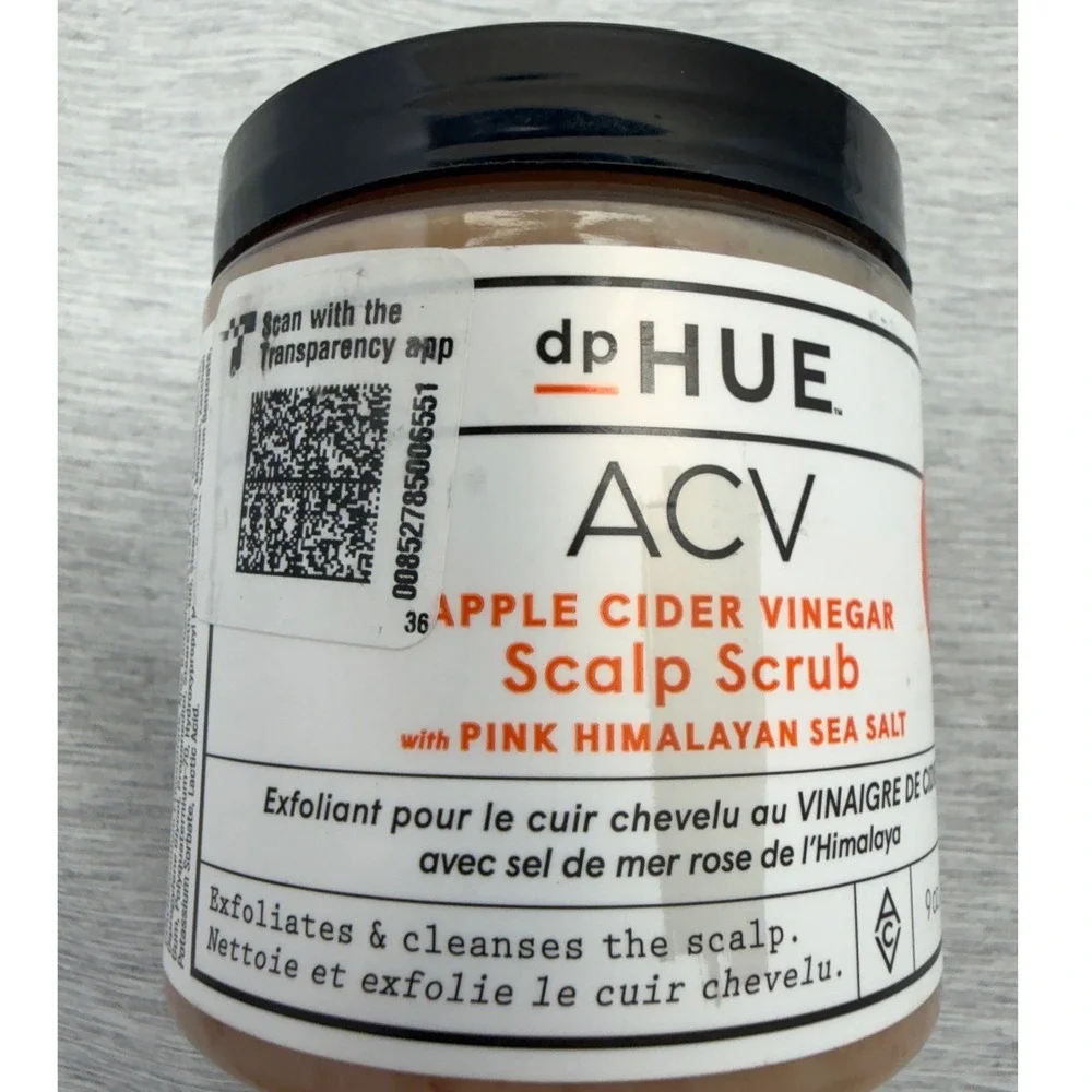 dpHUE ACV Apple Cider Vinegar Scalp Scrub Pink Himalayan Sea Salt 9oz New Vegan